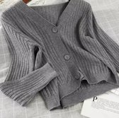 Fliex - vest - knitwear - knopen - grijs