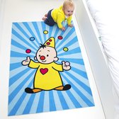Bumba Vloerkleed Kinderkamer - Tapijt Kinderkamer - Voor Jongens en Meisjes - Kindertapijt Bumba - Speelmat/Speelkleed - 90 x 130 cm - Blauw - Gemaakt in België - Officiële Studio