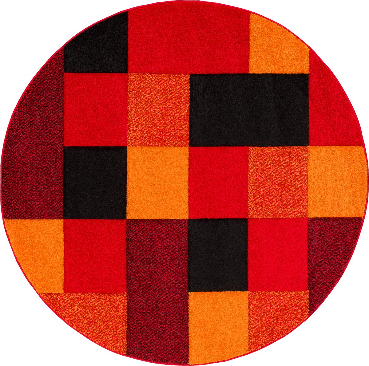 Pergamon Vloerkleed Designer briljant geruit rond Rood