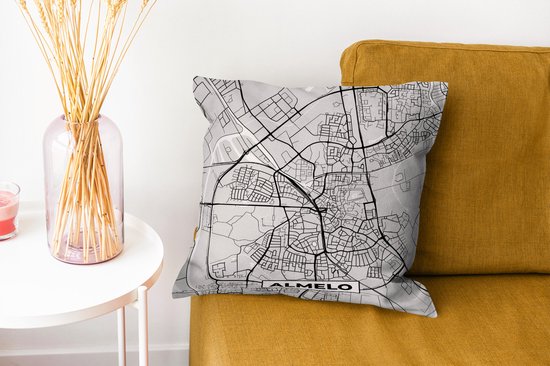 Sierkussen - City Map Almelo - Multicolore - 40 Cm X 40 Cm
