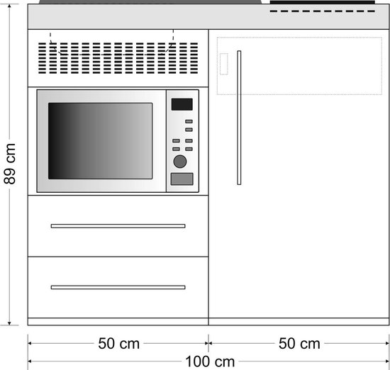 Elément de cuisine Stengel MPM100 avec réfrigérateur et micro-ondes