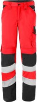 Havep broek 80228 high visibility fluorrood/grijs