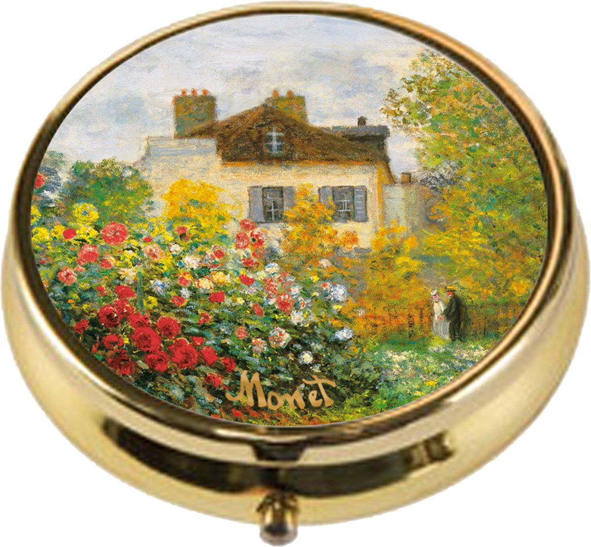 Goebel - Claude Monet | Pillendoosje Het kunstenaarshuis | Metaal - 5cm - 3 vakjes