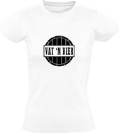 Vat 'n Bier | Dames T-shirt | Wit | Barrel Beer | Drank | Kroeg | Feest | Festival | Brouwen | Ketel