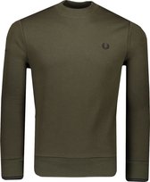 Fred Perry Sweater Groen Aansluitend - Maat XS - Heren - Herfst/Winter Collectie - Katoen;Polyester