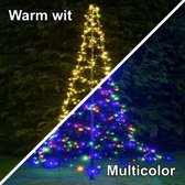 Vlaggenmast verlichting warm wit en multi color, timer functie en 8 lichteffecten met afstandsbediening - 400 cm 640 LED dual color - Luksus®