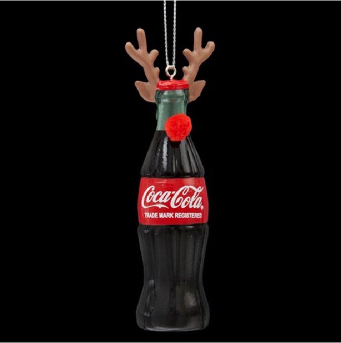Kurt S. Adler Coca-Cola® Fles Met Rendiergewei Kerst Ornament Zwart