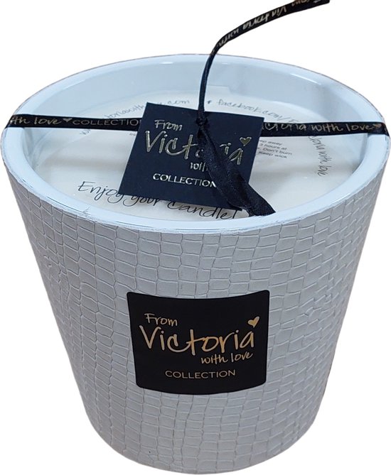 Victoria with Love - Kaars - Geurkaars - Croco White - Medium - Leder op glas - Indoor