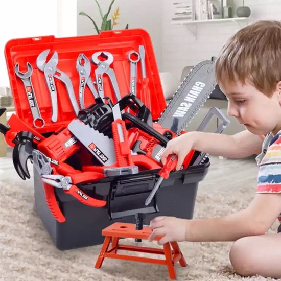 Boîte à outils pour enfants - Boîte à outils de jeu - Ensemble d'outils -  43 pièces | bol