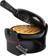Bol.com Rochester Wafelijzer - Wafelmaker - Waffle Maker - 180° Draaibaar - Non-stick - 1000W - Zwart aanbieding