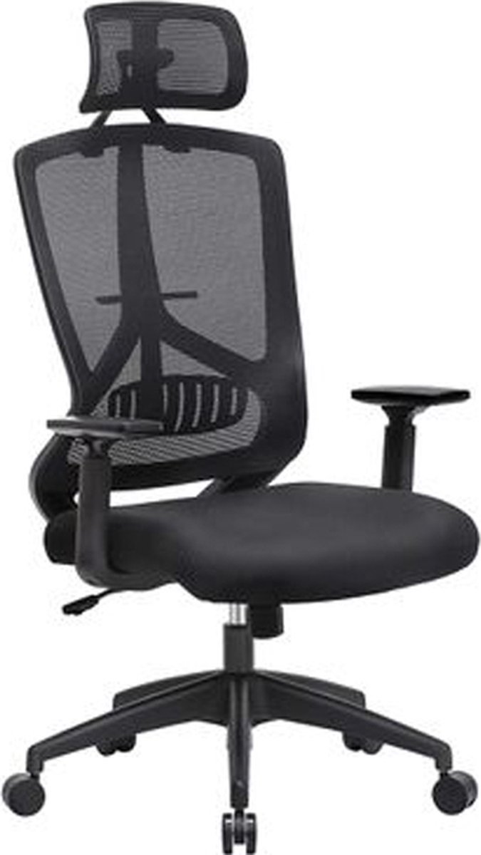IN.HOMEXL Hamilton Bureaustoel - Ergonomische Bureaustoel voor Volwassenen – Kantoorstoel - Bureaustoelen voor een gewicht van 100 tot 150 kg - Vergaderstoel - Gaming stoel – Bureaustoel met Wieltjes - Zwart