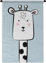 Wandkleed - Wanddoek - Giraf - Kinderen - Dieren - 60x90 cm - Wandtapijt