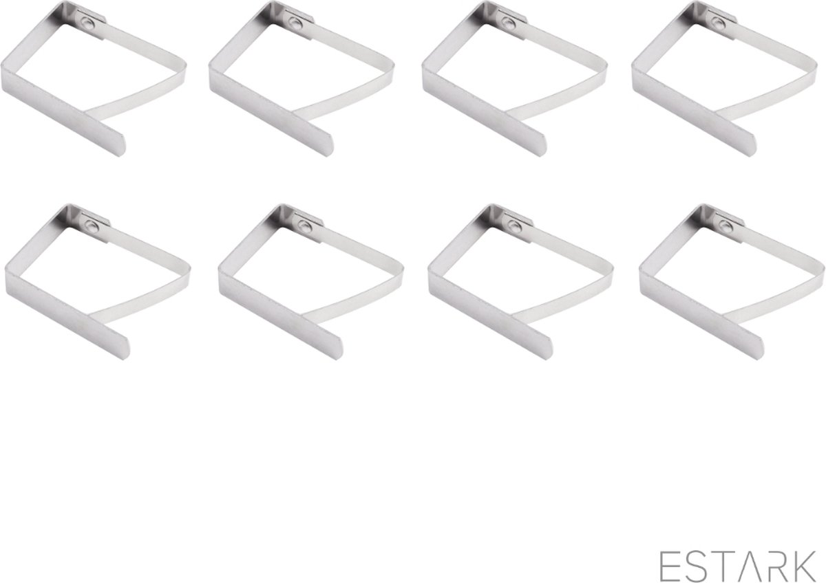 ESTARK Tafelklemmen Set van 8 STUKS - Tafelkleed klemmen - Tafelkleedklem - Tafelklemmen - Tafellaken gewichtjes van RVS - ESTARK