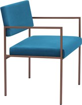 Sternzeit- eetkamerstoel Cube met armleuning velvet oceaan blauw