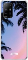 6F hoesje - geschikt voor OPPO A94 5G -  Transparant TPU Case - Sunset Palms #ffffff