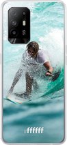 6F hoesje - geschikt voor OPPO A94 5G -  Transparant TPU Case - Boy Surfing #ffffff