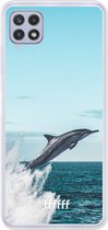 6F hoesje - geschikt voor Samsung Galaxy A22 4G -  Transparant TPU Case - Dolphin #ffffff
