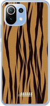 6F hoesje - geschikt voor Xiaomi Mi 11 Lite -  Transparant TPU Case - Tiger Print #ffffff