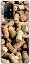 6F hoesje - geschikt voor OPPO A94 5G -  Transparant TPU Case - Corks #ffffff