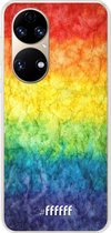 6F hoesje - geschikt voor Huawei P50 -  Transparant TPU Case - Rainbow Veins #ffffff