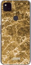 6F hoesje - geschikt voor Google Pixel 4a 5G -  Transparant TPU Case - Gold Marble #ffffff