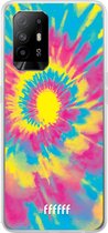 6F hoesje - geschikt voor OPPO A94 5G -  Transparant TPU Case - Psychedelic Tie Dye #ffffff