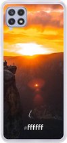 6F hoesje - geschikt voor Samsung Galaxy A22 4G -  Transparant TPU Case - Rock Formation Sunset #ffffff