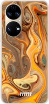 6F hoesje - geschikt voor Huawei P50 -  Transparant TPU Case - Brownie Caramel #ffffff