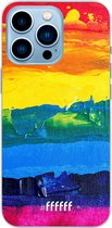 6F hoesje - geschikt voor iPhone 13 Pro Max - Transparant TPU Case - Rainbow Canvas #ffffff