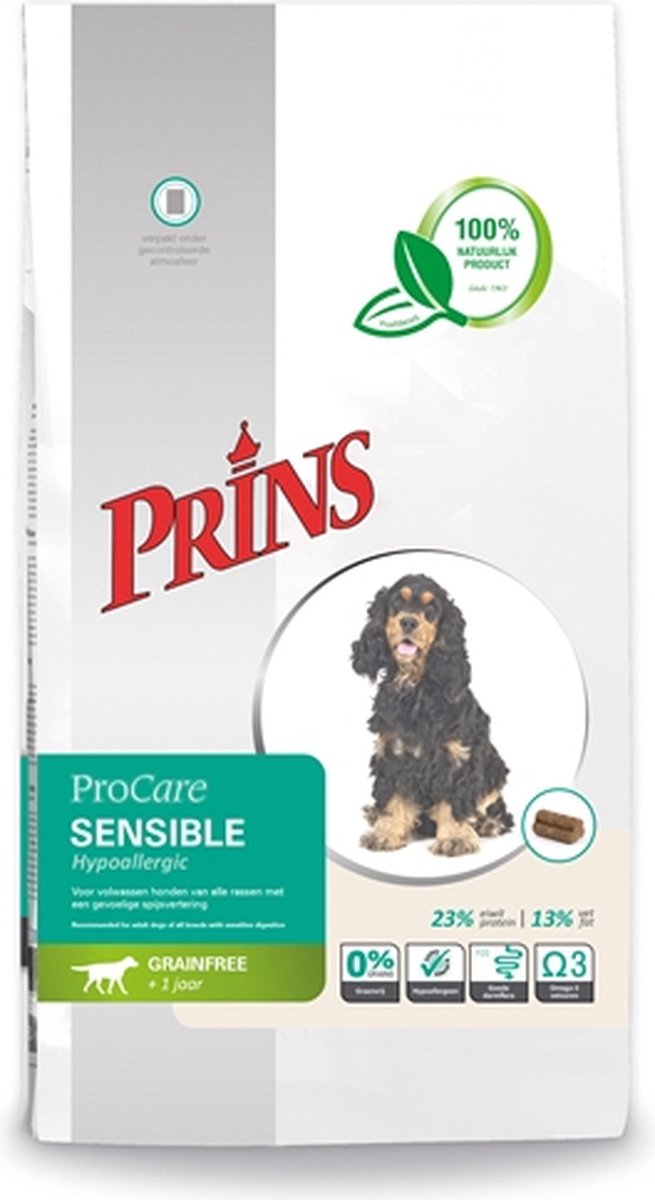 Prins procare graanvrij sensible hypoallergic - 12 kg - 1 stuks