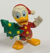 Disney - Donald duck vintage speelfiguur als kerstman - 6 cm - handgeschilderd - bullyland.