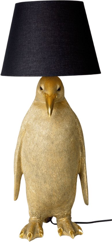 Lampe à poser | Pingouin avec abat-jour | Or | 30x30x69CM | bol