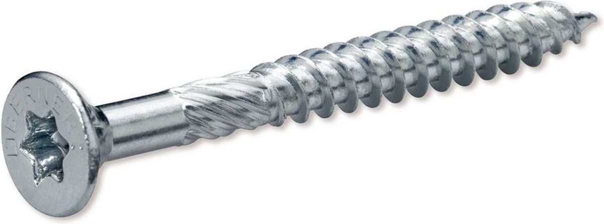 Homefix - Spaan-plaat-schroef. platkop.verzinkt.hout-schroef. bit poz- 3. 6.0 x 100 mm - 75 stuks.