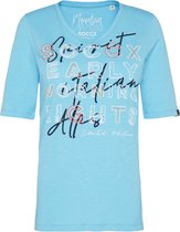 Soccx ® T-shirt met logo artwork en V-hals, Lichtblauw (XL)
