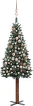 Huis en Tuin Depot Kerstboom Met Led'S En Kerstballen Smal 180 Cm Groen