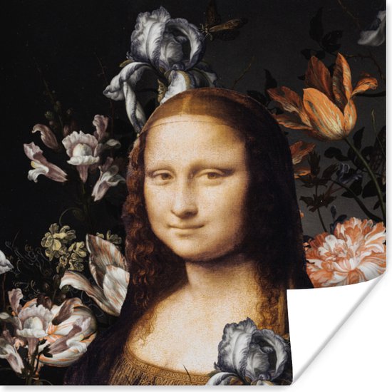 Poster Mona Lisa - Bloemen - Oude meesters - 30x30 cm