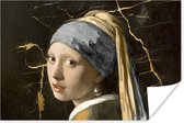 Poster Meisje met de parel - Vermeer - Marmer - 90x60 cm