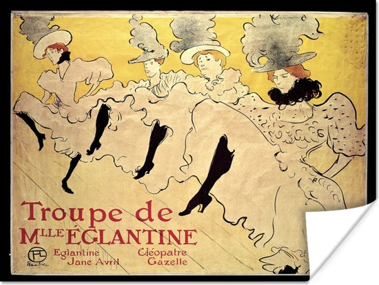 La Troupe de Mademoiselle Eglantine - Peinture de Henri de Toulouse-Lautrec Poster 80x60 cm - Tirage photo sur Poster (décoration murale salon / chambre)