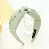 Brede Twist Dames Haarband Diadeem - Lichtgroen