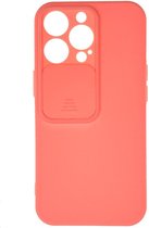 DrPhone GIH2 - TPU Bumper Armor Case met Slide Camera Cover – Antislip – Geschikt Voor IOS iPhone 13 Mini – Roze