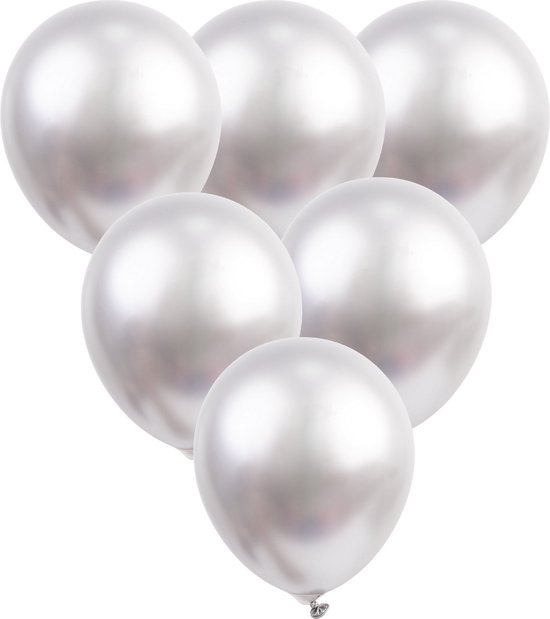 Ballonnen - metallic - Zilver - feest - partijtje - Set van 6 - versiering