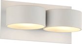 Wandlamp satijn wit cirkel 2XG9/2,5W LED