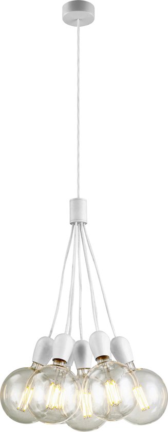 Lampe à suspension 7 chrome, blanc, noir