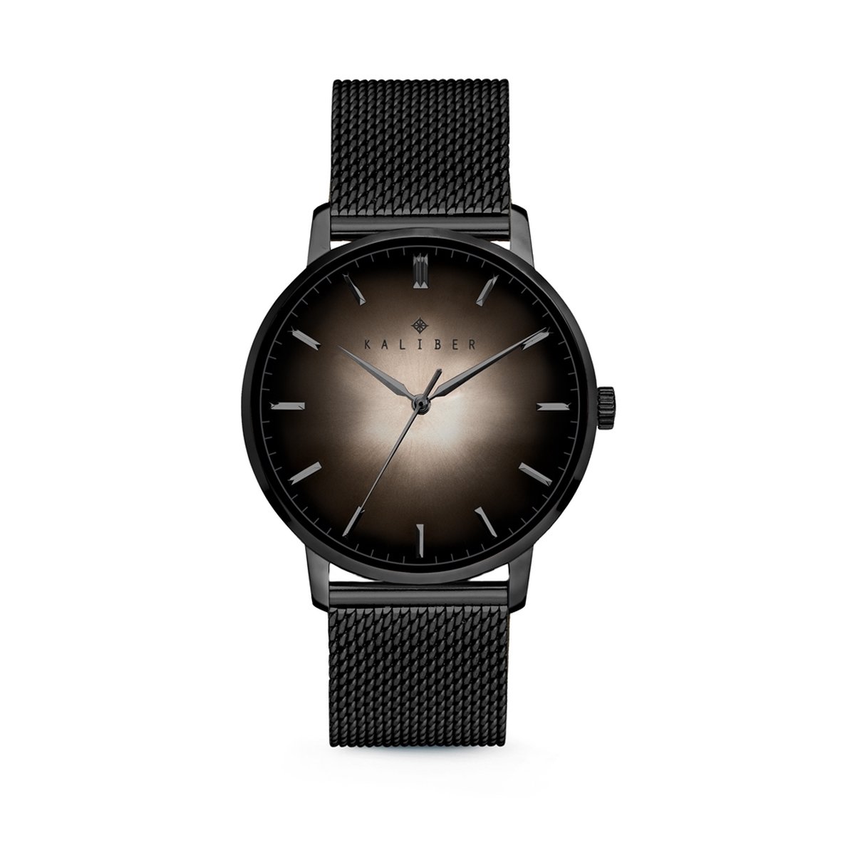 Kaliber 7KW 00011 Stalen Horloge met Mesh Band - Ø40 mm - Zwart - Zilverkleurig