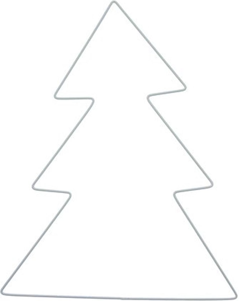 Kerstboom wit metaal 2stuks 28x23cm