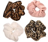 Scrunchie Set | satijn | Haarelastiek Pack - 4 stuks | Haarwokkel | zwart