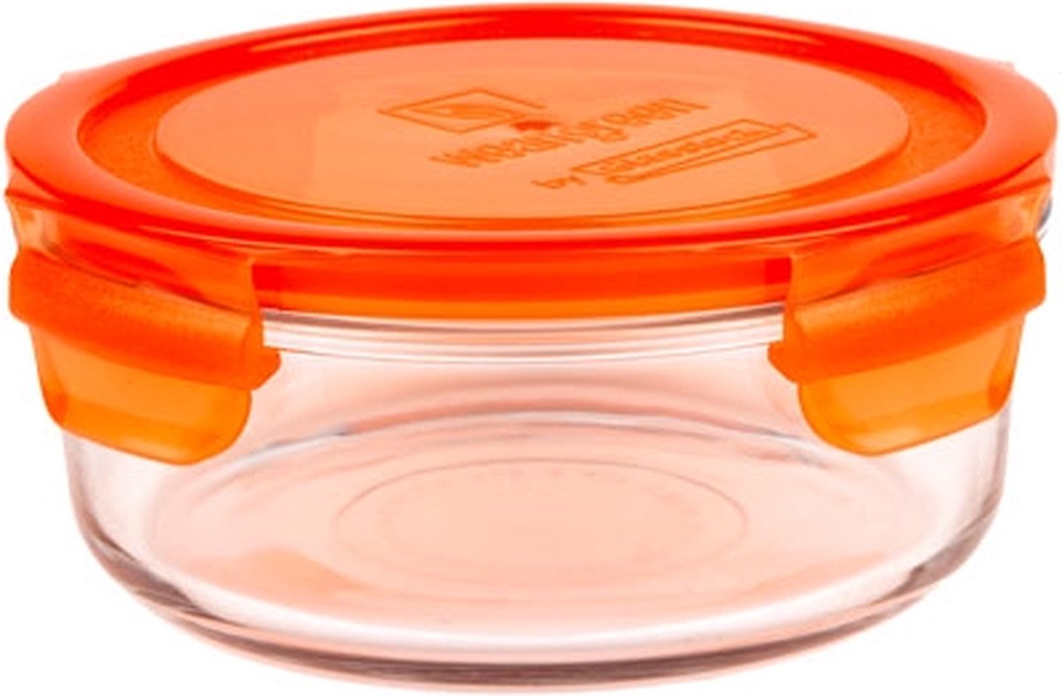 Wean Green - Meal Bowl 660ml ronde vershoudbak van gehard glas - Oranje