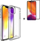 Hoesje iPhone 11 Pro - Screenprotector iPhone 11 Pro - iPhone 11 Pro Hoesje Transparant Siliconen Case + Full Screenprotector
