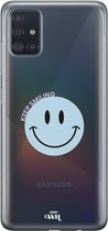 xoxo Wildhearts case voor Samsung A71 – Smiley Blue - Samsung Transparant Case