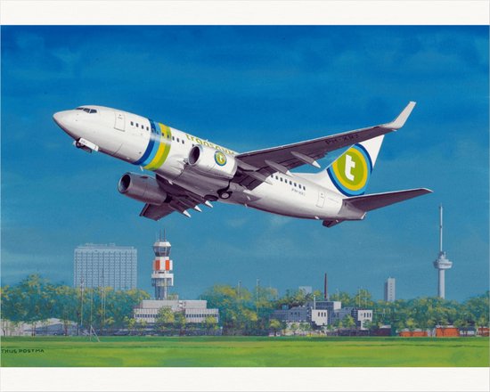 Thijs Postma - TP Aviation Art - Poster - Boeing 737-700 Transavia Rotterdam - 40x50cm